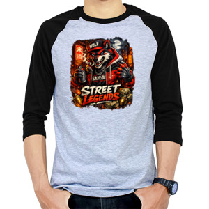 Kaos Raglan Street Legends Wolf