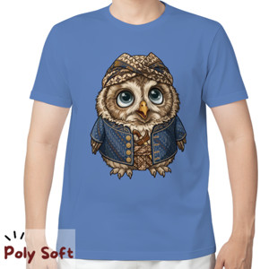 Kaos Kaos Owl Blangkon Poly Soft Blue Kids