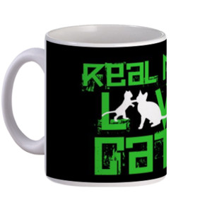 Mug Real men love cats - Kucing