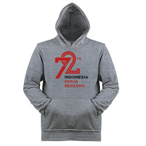 Jaket Hoodie KAOS HUT RI KE-72 PUTIH