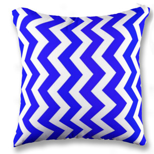Bantal Sofa Custom Zig Zag Blue White (Chevron Pattern) 