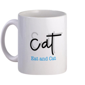 Mug Eat and cat