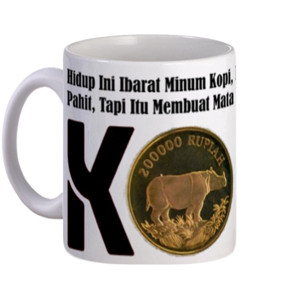 Mug Filsafah Ngopi #2 Motif Uang Kuno 1987