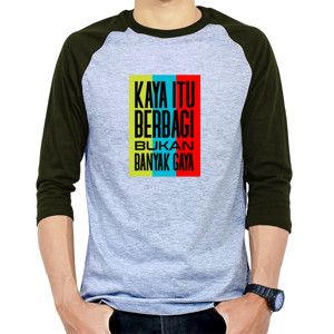 Kaos Raglan kaos lengan 3/4 cowok cewek gambar tulisan custom