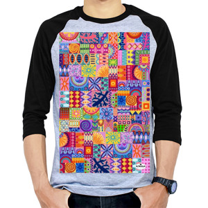 Kaos Raglan Sweater Tribal Ethnik