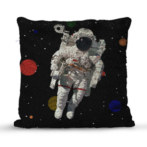 Bantal Ajaib Astronaut - Bantal Sequin Square
