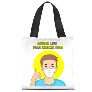 Tas Tote Fullprint Jangan Lupa Pakai Masker