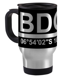 Travel Mug Kode IATA Bandara Husein Sastranegara Bandung BDO