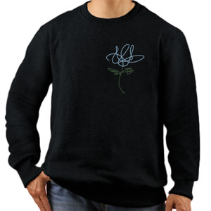 Jaket Sweater Scribble Bunga Biru