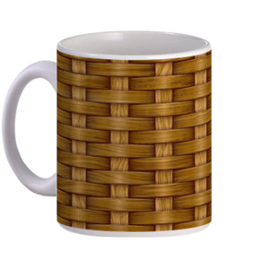 Mug Anyaman Bambu Seni Cetak Kayu Tradisional Modern