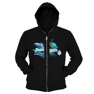 Hoodie Zipper Save our ocean tee 
