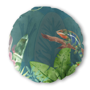 Bantal Bulat Beige and Green Aesthetic Floral Wallpaper