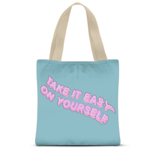 Tas Tote Fullprint take it easy