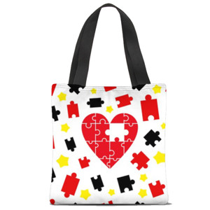 Tas Tote Fullprint Puzzle Hati