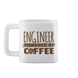 Mug Kotak ME-0002 Engineer Powered by Coffee
