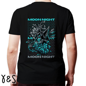 Kaos Wolf Moon Night Streetwear