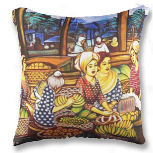 Bantal bantal sofa lukisan