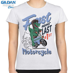 Kaos Cool Dinosaur Riding A Motorcycle