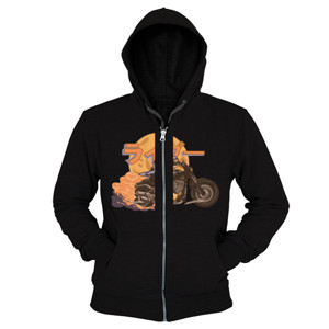 Hoodie Zipper hannya mask motorcycle
