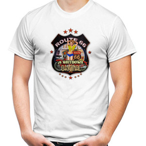 Kaos 78 shutdown route 66 white tee