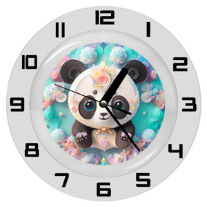 Jam Dinding Floral panda