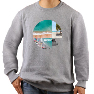Jaket Sweater Kaos Surfing - Beach Wave (CLSRF03)