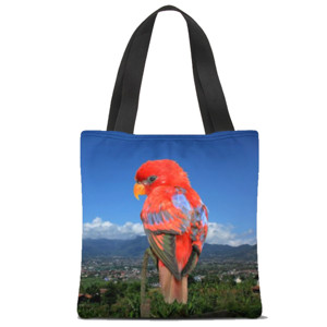 Tas Tote Fullprint Burung Merah