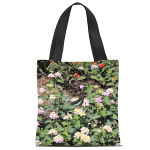 Tas Tote Fullprint Butterfly and Flowers