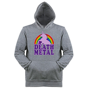 Jaket Hoodie Funny! Death Metal Unicorn (vintage distressed)