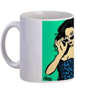 Mug  lady show glasses