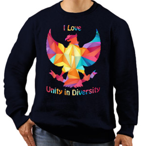 Jaket Sweater Kaos I Love Garuda - Unity in Diversity