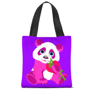 Tas Tote Fullprint Pink Panda