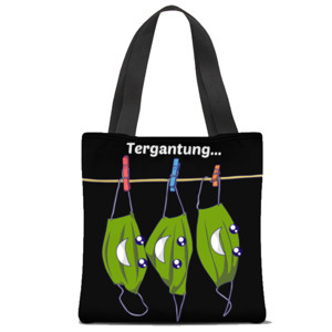 Tas Tote Fullprint Kartun Masker Lucu