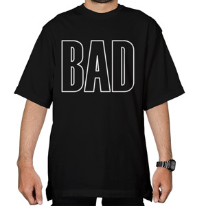Kaos Oversize Bad Black tshirt typography pria wanita t-shirt