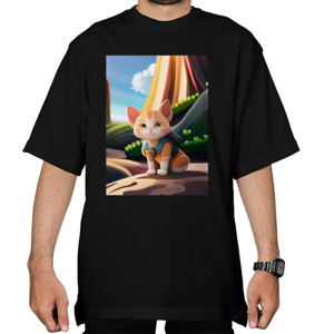Kaos Oversize kucing berpetualang