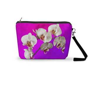 Pouch Trapesium Makeup Bag Orchid Design