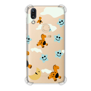 Casing HP pola dinosaurus, bulan, dan bintang