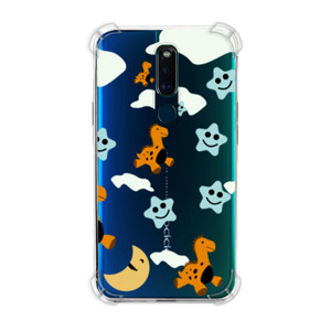 Casing HP pola dinosaurus, bulan, dan bintang