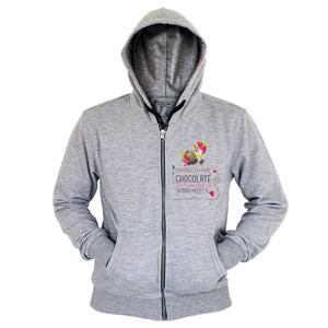 Hoodie Zipper Chocolate Effect