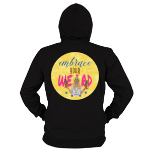 Hoodie Zipper Embrace Your Weird, 2 nanas (yellow moon)