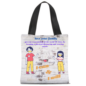 Tas Tote Fullprint Tas tote love your family