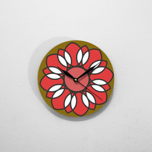 Jam Dinding Bunga Merah (Red Flower)