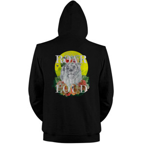 Jaket Hoodie Roar Out Loud, Lion on yellow moon