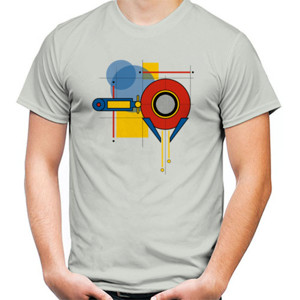 Kaos Kaos Geometric Abstract Circle T-Shirt