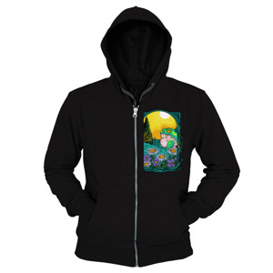 Hoodie Zipper Frog Chill Sunset Vintage Frame