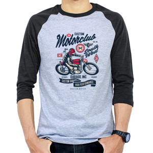 Kaos Raglan Custom motorclub