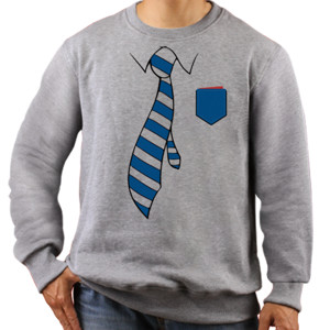 Jaket Sweater Kaos Dasi - Striped Blue Tie (SB8Y3)