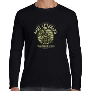 Kaos Kaos Pria Lengan Panjang - Army Veteran