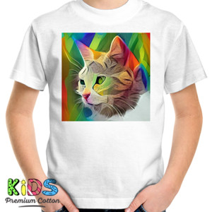 Kaos Kaos wanita vneck kucing warna-warni