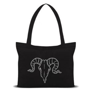 Tas Tote Lambang tanduk banteng putih